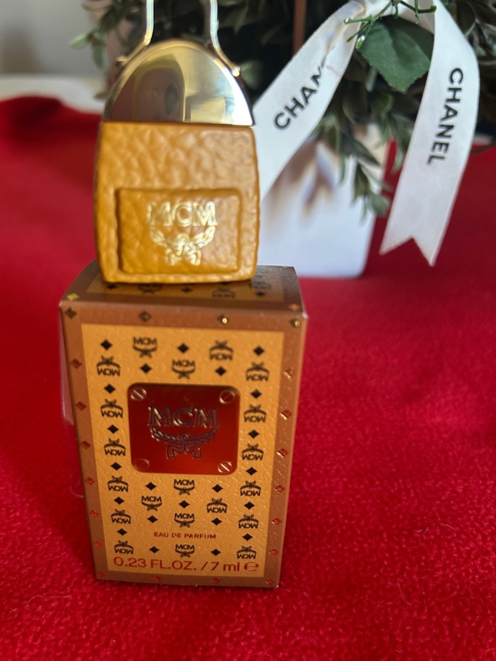 MCM Gold and Yellow Mini Eau de Parfum with Leather Keychain Bottle - Picture 10 of 12